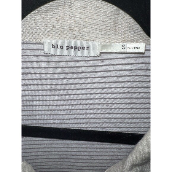 Blu Pepper Jacket Womens Sz S Two Tone Utility Jacket Linen Field Zip Up Coastal - Picture 2 of 11